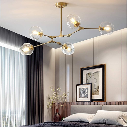 5-Licht 6-Licht 7-Licht 125-180 cm Sputnik Design Cluster-Design Pendelleuchten Aluminium Glas Sputnik Neuartige Galvanisierung Modern 110-120V 220-240V Image