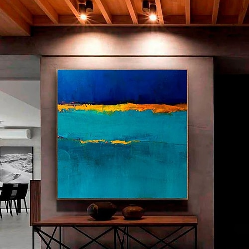 Handgefertigtes Ölgemälde auf Leinwand, Wandkunst, Dekoration, modernes Licht, Luxusstil, abstrakt für Wohnkultur, gerollt, rahmenlos, ungedehnt Image