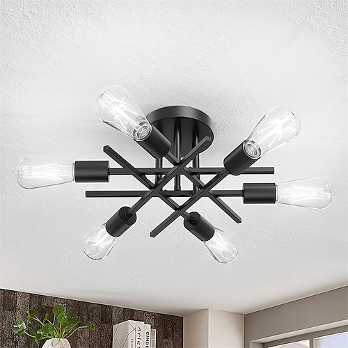 4 köpfe 6 köpfe deckenleuchte led metall vintage industriestil schwarz kunstvoll modern 220-240v Image