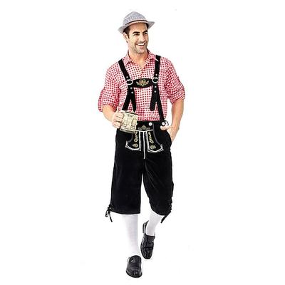 Karneval Oktoberfestbier Kostüm Lederhosen Deutsch München Wiesn Wiesn Herren Stoff im traditionellen Stil Bluse Shorts Image