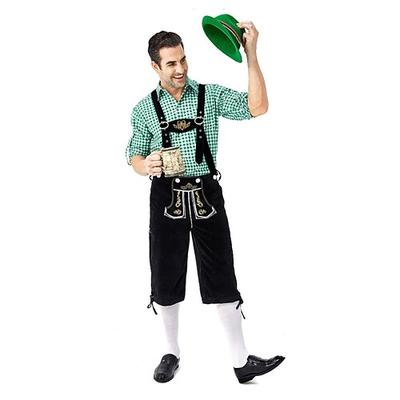 Karneval Oktoberfestbier Kostüm Lederhosen Deutsch München Wiesn Wiesn Herren Stoff im traditionellen Stil Bluse Shorts Image