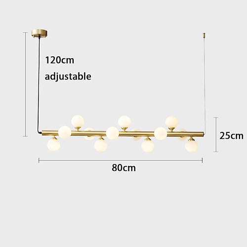 Nordischer moderner Kronleuchter mit 13 LEDs, Glaskugel-Pendelleuchte, industrielle Hängelampe, kreative goldene Deckenleuchte für Schlafzimmer, Wohnzimmer, Esszimmer, Küche, Heimdekoration Image