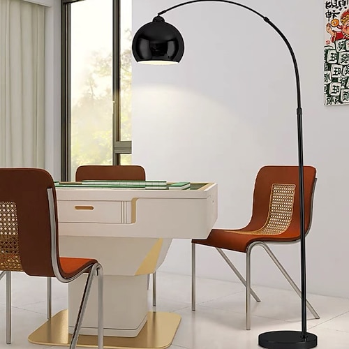 Stehleuchte, Stehleuchte, Bogen-Stehleuchte, Lese-Stehleuchte, Stahl/Nickel matt, satiniert, verstellbar, Grande Edelstahl, 110–240 V Image