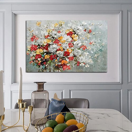 Ölgemälde handgemachte handbemalte Wandkunst große abstrakte einfache Blumen Hauptdekoration Dekor gerollte Leinwand kein Rahmen ungedehnt Image