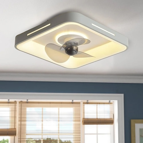 Deckenventilator mit Licht, dimmbar, 48 cm, Macaron, mehrfarbig, 360-Grad-Kopfschütteln, 6 Windgeschwindigkeiten, moderner Deckenventilator für Schlafzimmer, Wohnzimmer, ca Fernbedienung 110-240V Image