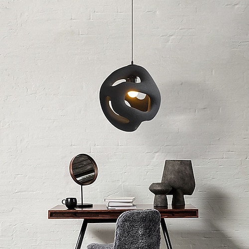 LED-Pendelleuchte nordische Retro-Schwarz-Weiß-Pendelleuchte, Wabi-Sabi-Stil-Wohnkulturlampe, Wohnzimmer-Esszimmer-Büro-Villa-Kronleuchter Image