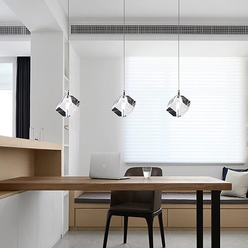 1-Licht 9cm Kristall-Mini-Pendelleuchte LED-Metall Mini galvanisierte Inselleuchten moderne zeitgenössische Küche Esszimmer Hausbar-Licht 110-120V 220-240V Image