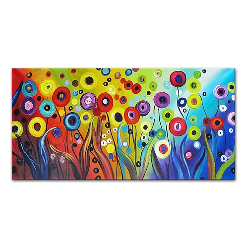 Mintura handgemachte Blumen Ölgemälde auf Leinwand Wandkunst Dekoration moderne abstrakte Bilder für Wohnkultur gerolltes rahmenloses ungedehntes Gemälde Image