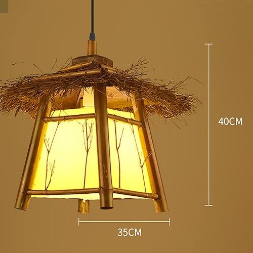 35 cm Laterne Desgin Geometrische Formen Pendelleuchten Bambus Künsterlischer Stil Vintage-Stil Moderner Stil Künstlerisch Natur inspirierter Stil 110-120V 220-240V Image