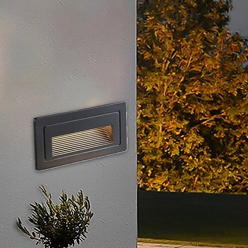 Stufenleuchten für den Innenbereich, LED-Treppenleuchten, warmweiß/weiß, 3000 K/6000 K, wasserdichte IP65-Leuchten für Stufen, schwarz, 110–240 V Image