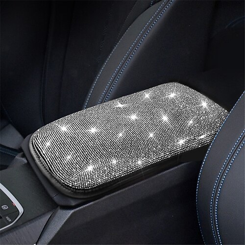 Bling Bling Auto Armlehnenabdeckung Glanz Kristall Auto Mittelkonsole Abdeckung Schutz Universal Auto Armlehne Kissen Pads Auto Inneneinrichtung Zubehör
