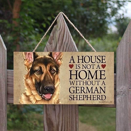 1pc Haustier Hund Wandbehang, Holz Tier Hund Muster Plakette Schild wll Dekor Zubehör, für Zoohandlung Café Zimmer Dekor Haushaltsgegenstände 4''x8'' (10cmx20cm) Image