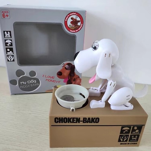 Gieriger Hund isst Geld Hund spart Geld Dose Welpen Spielzeug Münze Hund elektrische Aufbewahrungsdose spart Geld Dose isst Geld Weihnachtsgeschenk Image