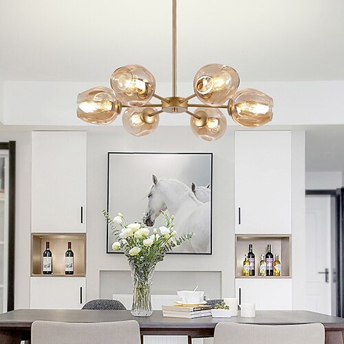 6-Licht 8-Licht 75-90-120 cm Sputnik Design Globus Design Kronleuchter Aluminium Glas Künsterlischer Stil Kugel Geometrisch Galvanisierung LED Nordischer Stil 110-120V 220-240V Image