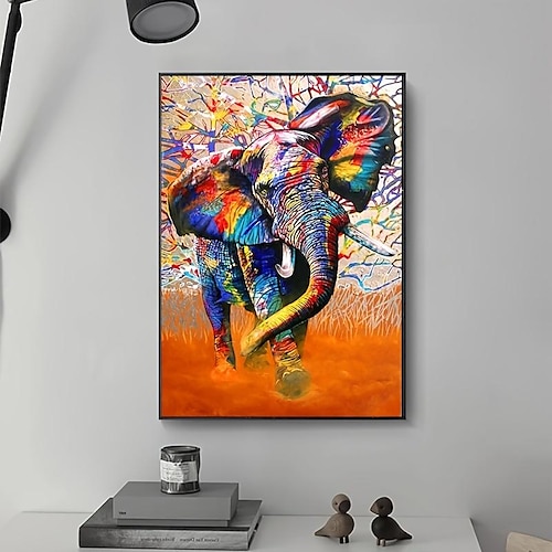 1 stück afrikanischer elefant wandkunst poster und drucke wilder elefant graffiti kunstdrucke dekorative malerei für zuhause wohnzimmer büro (ohne rahmen) Image