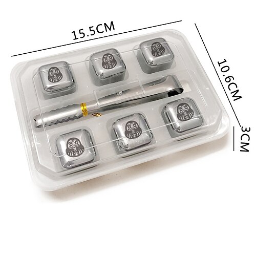 Geschenke zum Frauentag, 6 Stück, Eiswürfel zum schnellen Einfrieren von ausländischen Spirituosen, Bier, Whiskey, Eis-Tartar-Set, Bar- und Haushalts-Eiswürfel aus Metall, Valentinstag für ihn, Image
