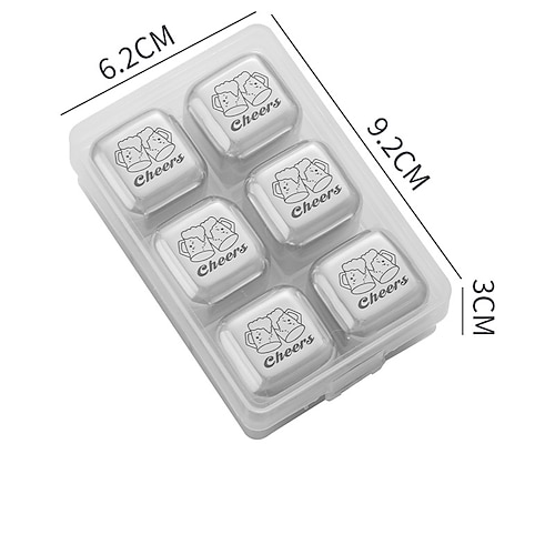 Geschenke zum Frauentag, 6 Stück, Eiswürfel zum schnellen Einfrieren von ausländischen Spirituosen, Bier, Whiskey, Eis-Tartar-Set, Bar- und Haushalts-Eiswürfel aus Metall, Valentinstag für ihn, Image