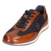 Sneaker BUGATTI, Herren, Gr. 43, blau (cognacfarben, navy), Leder, Textil, casual, Schuhe, Schnürschuh, Freizeitschuh in Used Optik im Casual-Chic Design