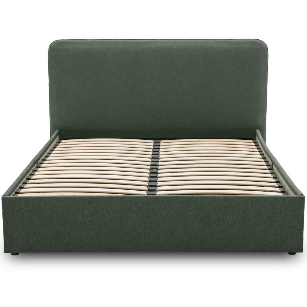 Lit coffre en Tissu 160x200 cm vert