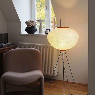 Floor Lamps Modern Rice Paper Floor Lamp Tripod Iron Black Floor Lights Led Lamp for Living Room Study Bedroom Corner Stand Lights 110-240V