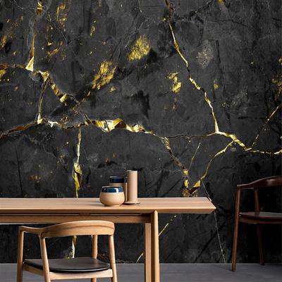 Mural Wallpaper Wall Sticker Covering Print Peel and Stick Self Adhesive Marble With Black Belt And Gold Thread Pattern PVC / Vinyl Home Decor