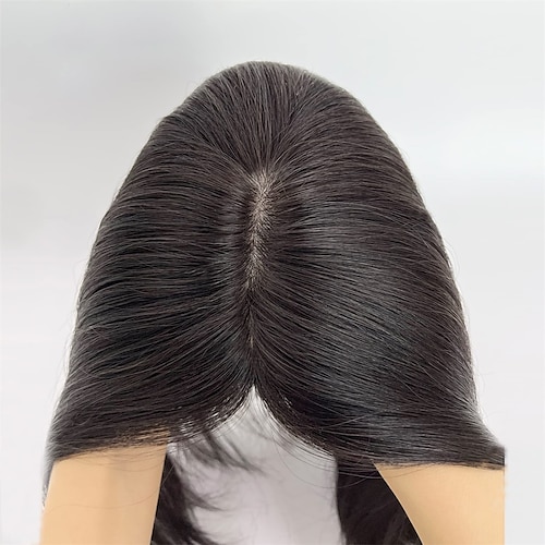 capelli toppers per le donne 100% capelli umani remy topper parrucchino 12 13 cm base piena di seta capelli lisci per diradamento dei capelli perdita di capelli copertura capelli grigi