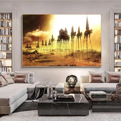 Famous Oil Painting Salvador Dali Wall Art Canvas The Waves Book Sailboat Home Decoration Decor Rolled Canvas No Frame Unstretched