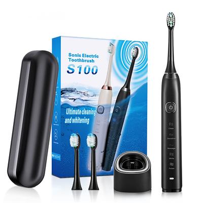 Sonic Electric Toothbrush Wireless Charging 5 Brushing Modes With Travel Box Brush Head Dust Cover 3 Replacement Soft Bristle Brush Heads