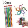 10pcs Soft Bendable PencilsMagic Bend PencilsColorful Stripe Soft Pencils For Children And StudentsClassroom GiftsBack To School Supplies