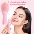 Facial Cleansing Brush With 6 Modes Face Skin Care Tools Silicone Electric Sonic Cleanser Facial Beauty Massager For Deep CleaningGentle Exfoliating Massaging,Rechargeable Silicone Skin Wash Machine