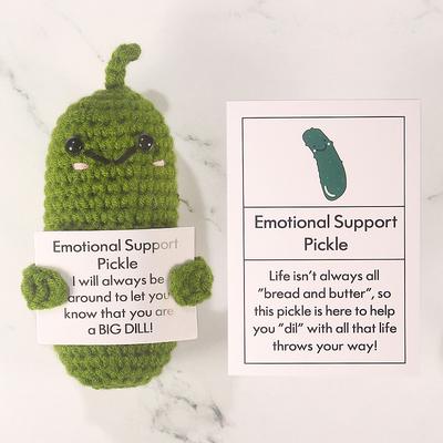 Cucumber Pendant Handmade Wool Crochet Knitted Cute Positive Energy Funny Doll Pendant Card