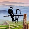 Bird Metal Wall Decor Lovebird Art for Outdoor Garden Patio Decor Garden Decor Bird Decor Signs Garden Yard Decor Garden Yard Backyard Statues