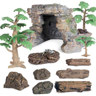 Simulation microlandscape tropical cactus baobab tree coconut rockery tree plant sand table scene decoration tree model