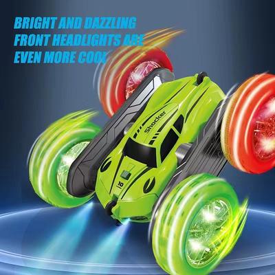 2.4g Remote Control Stunt Car Four-Wheel Drive Double-Sided Car Twist Arm Fancy Tumbling Light Tire Children's Toy Car Rc