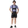 Oktoberfest Beer Costume Lederhosen Shirt Bavarian Bavarian German Wiesn Men's Traditional Style Cloth Blouse Shorts