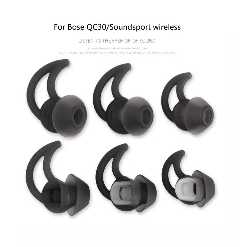 Kopfhörer Silikon hülle für Bose ie2 qc30 Soundsport umfasst Ohrhörer In-Ear-Ohr polster Kappen Ohr stöpsel Kissen 3 Paar Image