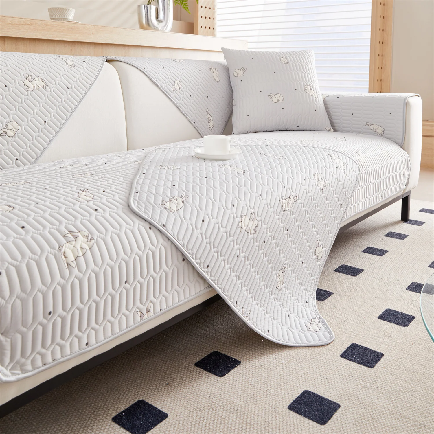 Sommer Eis Seide Kühlung fühlen sich geste ppte Sofa Couch bezug Anti-Rutsch-Sofa Schon bezüge Sitz bezug für Wohnzimmer 1/2/Sofa schützen Image