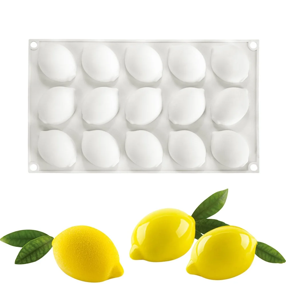 15 Kavität zitronen förmige Silikon form Kuchen Schokoladen form Eiswürfel Keks schale für DIY Back kuchen form Küchen zubehör