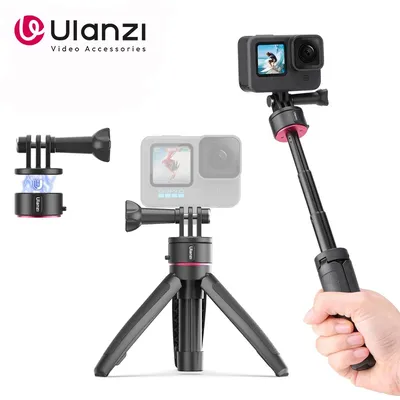 Ulanzi Go-Quick II Magnetic Suction Tripod Extension Mini Vlog Tripod Selfie Stick For GoPro DJI OSMO SJCAM Eken Action Camera