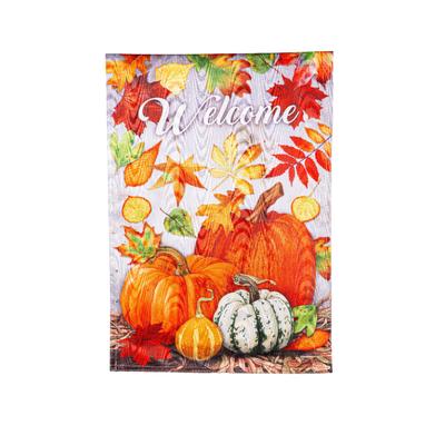 Leaves and Pumpkins Moire Garden Flag