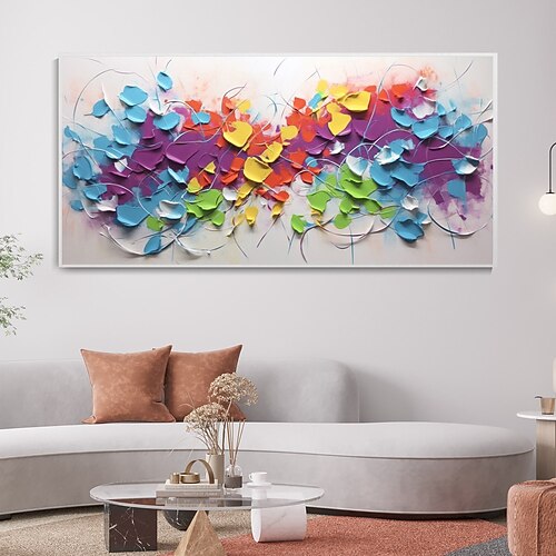 3D abstrakte bunte geometrische Textur Öl auf Leinwand Palettenmesser Malerei moderne Wohnzimmer Hintergrund Wanddeko individuelle Nischengrafik Image