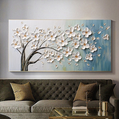 Original abstraktes handgemachtes Gemälde große Wandkunst buntes Blumengemälde auf Leinwand Wohndekor Büro Wanddekor handgemalte Wandkunst ungerahmt