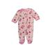 Just One You Made by Carter's Long Sleeve Onesie: Pink Floral Motif Bottoms - Size 3 Month