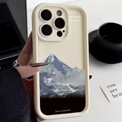 Case For iPhone 15 14 11 13 Pro Max Case Mountain Pattern Plating Matte Case For iPhone 13 12 15 7 8