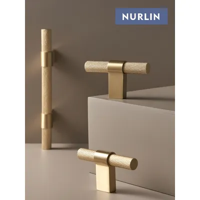 Nurlin Solid Brass Knurling Patterned Cabinet T-bar Extended Length 40 Inches Kitchen Appliances