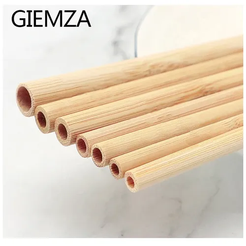 Giemza 2 stücke natürliche bambus stroh nicht wegwerfbare strohhalme für trink anzüge ep kann wieder