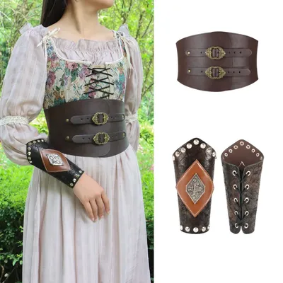 Mittelalter Vintage breiten Gürtel Männer Frauen Elf Ritter Rüstung mittelalter liche Wikinger Piraten Kostüm für Erwachsene Cosplay Zubehör Phantasie Requisiten Image