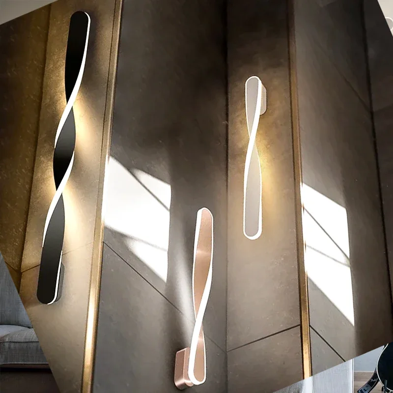 LED-Wandleuchte, moderne Kreativität für Schlafzimmer, Wohnzimmer, rotierende Linien, Wandleuchte, Zuhause, Innendekoration, Wandleuchte, Beleuchtungskörper