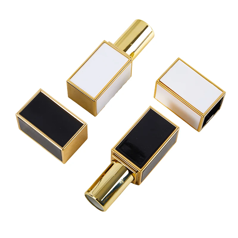 Leere Lippenstift Tube Kosmetik glas quadratische Form leer DIY Lippen balsam Lippenstift Tube Make-up Behälter tragbar für 12,1mm Lippenstift Form Image