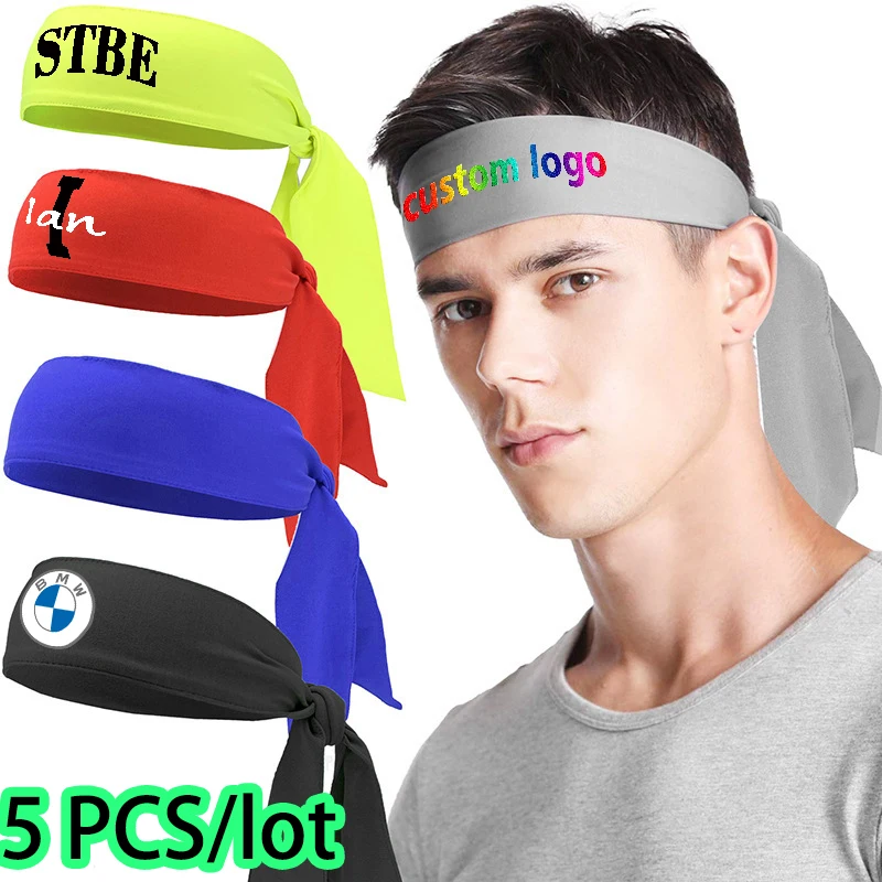 5 Stück/Los individuelle Stirnbänder mit Logo-Kopfband, bequemer Stoff, cooles Kopfband, Sport-Stirnband für Männer Image